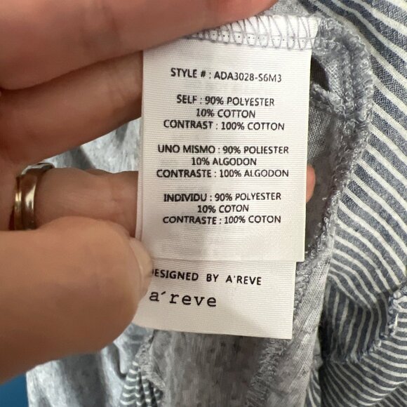 Gray Striped Ruffle Hem Sleeveless Mini Dress or Top S - Picture 6 of 7